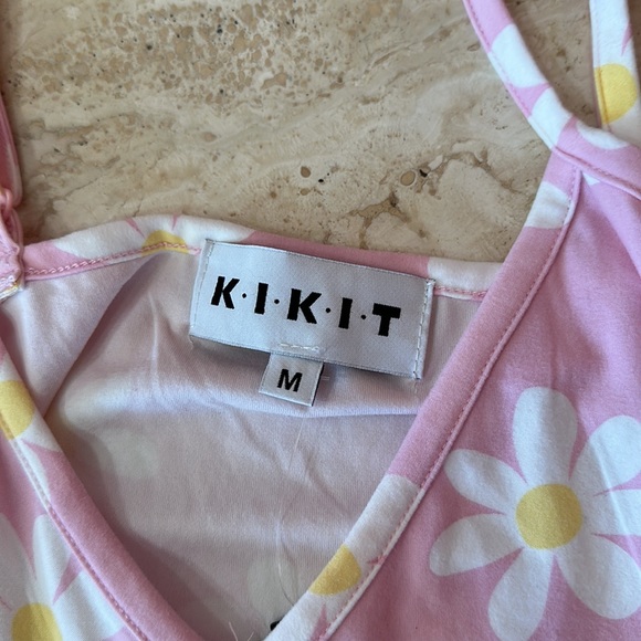 KIKIT NWT Palm Tree Button Front Tank Top - Picture 2 of 3